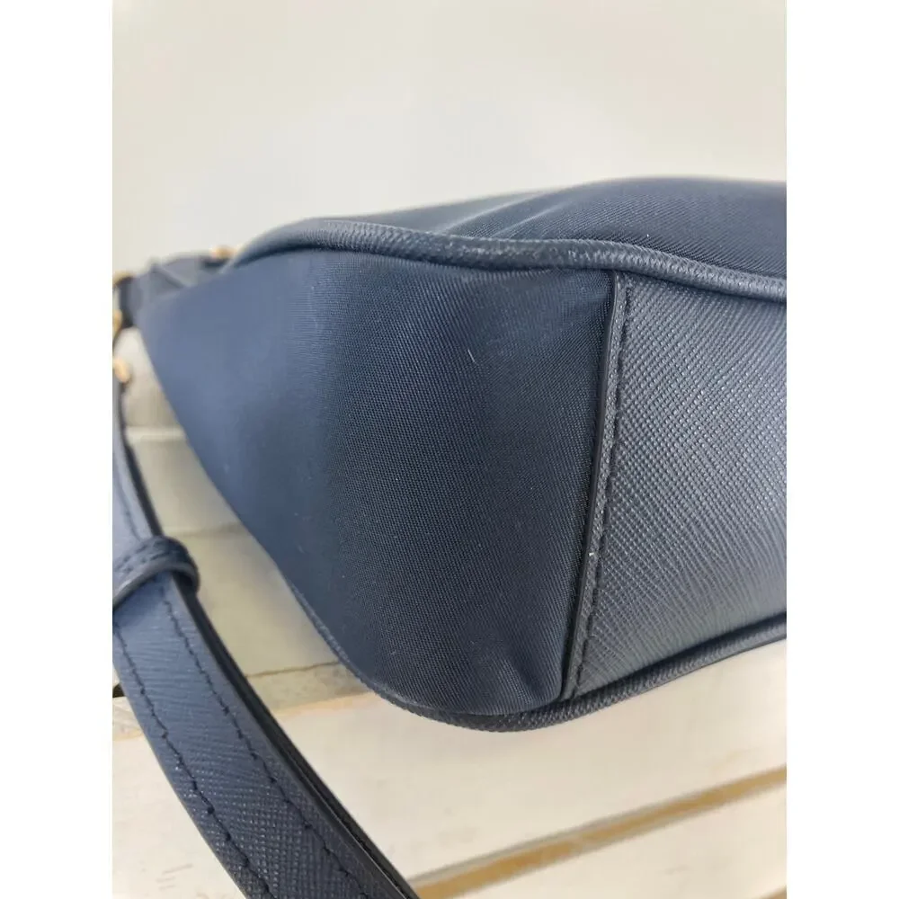 MICHAEL KORS, NAVY BLUE NYLON MEDIUM CROSSBODY BAG (ASIS)